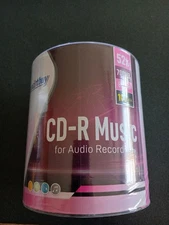 100 Pack Digital Audio CD-R Music 52X 700MB/80Min Branded Logo Blank Recordab...