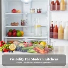 Pull-extendable Fridge Drawer Easy to Clean Stackable Drawer Organizer included