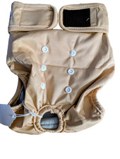 NEW Female Dog Diaper Tan Size Large Adjustable Tail Hole