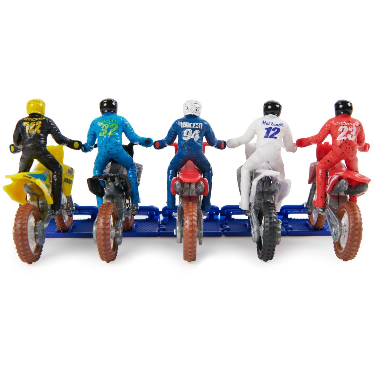 Authentic 5-Pack of 1:24 Scale Die-Cast Motorcycles with Rider