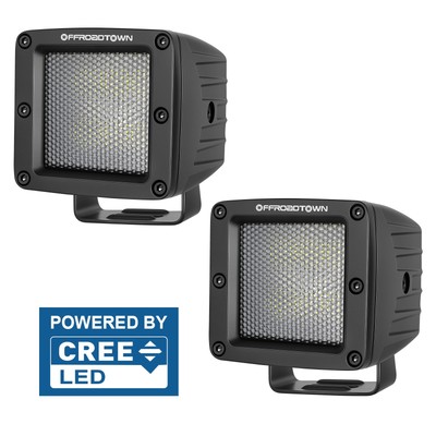2X 3'' Cree LED Cube Light Bar 6000k Scene Pods Rear Reverse Fog Offroad 4WD ATV