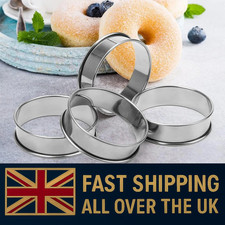 6pcs Non Stick Stainless Steel Crumpet Rings Fried Egg Mousse Cake affle Mold