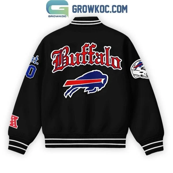 Bills Vintage Cream Old English Baseball Jacket