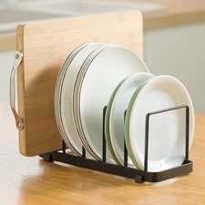 Plate Home Accented Storage Rack Metal Dish Rack Plate and Bowl Organizer for...