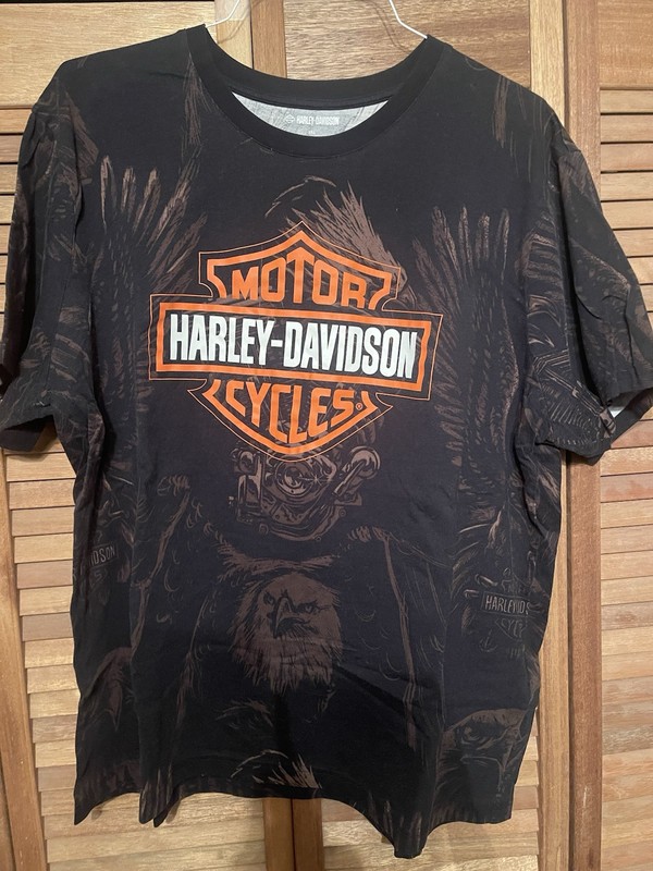 Harley Davidson Shirt Mens 3XL Eagles Motorcycle USA Made Black