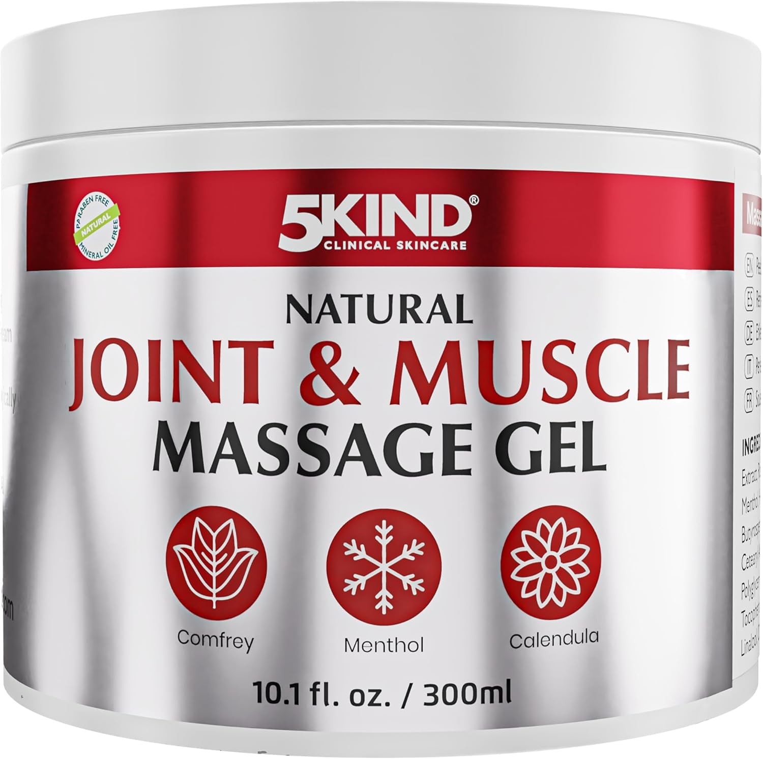 5kind Natural Joint & Muscle Cooling Gel 300ml - Calendula Cream with Comfrey &