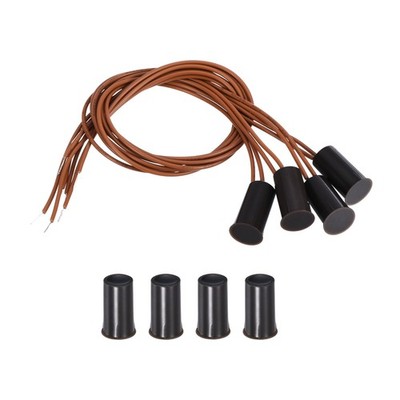 Magnetischer Reedschalter 4 Pack NC Ring Alarm Kontakt Sensor Verdrahtet #2