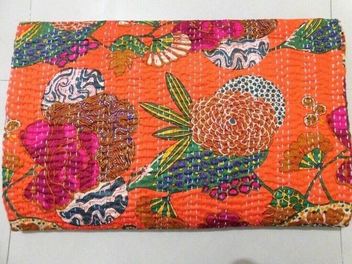 Handmade Kantha Quilt Home Decor Ralli Blanket Kantha Throw Bedspreads Coverlet - Picture 3 of 4