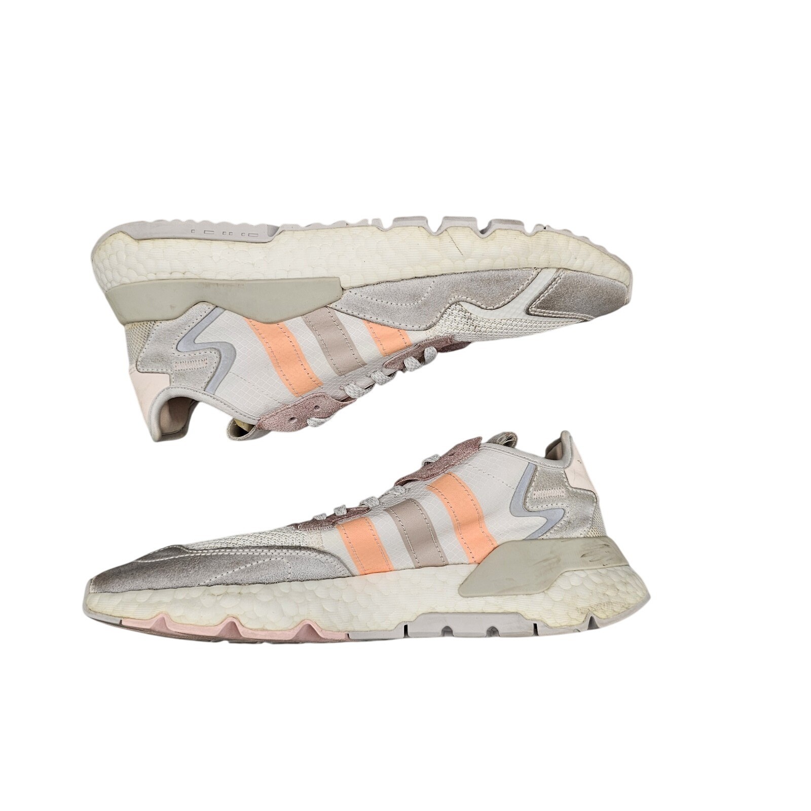 Adidas Womens Size 8 US GUC Originals Nite Jogger BOOST White Pink Running Shoes thumbnail 7