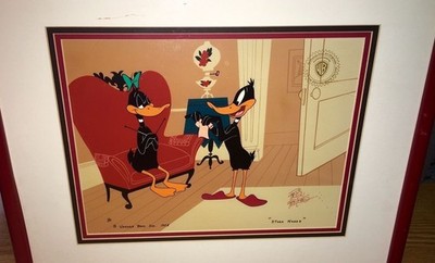 Warner Bros Cel Daffy Duck Stork Naked Hand Signed Friz Freleng COA Rare