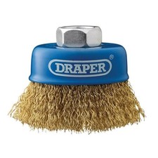 Draper 41443 Brassed Steel Crimped Wire Cup Brush, 65mm, M14