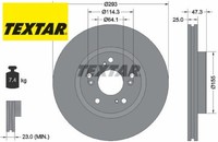 2X Bremsscheibe Textar 92257303 2 Bremsscheiben Vorderachse Vorne FüR Honda