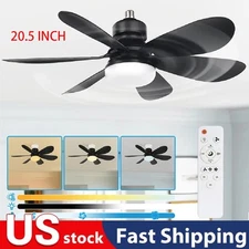 20.5” Socket Fan Light 40W Large Ceiling Fan Light w/ Remote 3 Speed Dimmable