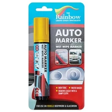 Car Paint Marker Pens Auto Writer Yellow - Wide Tip - Window, Glass, Tire, Metal