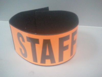 BRASSARD ELASTO NOIR ARMBAND STAFF FERMETURE BANDE AUTO AGRIPPANTE