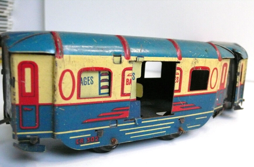 TRAINS "O" CR 303 LOT 3 WAGONS RAME "ÉCLAIR" TÔLE ÉTAT DE JEU ANNÉES 50 - Imagen 7 de 9