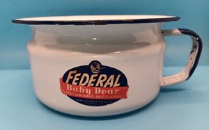 Vintage Federal Baby Dear Enamel Child's Chamber Pot