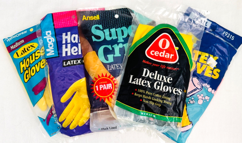 5X New Vintage LATEX CLEANING GLOVES Size M Yellow O Cedar Ansell More.. 5 PAIR - Picture 5 of 5