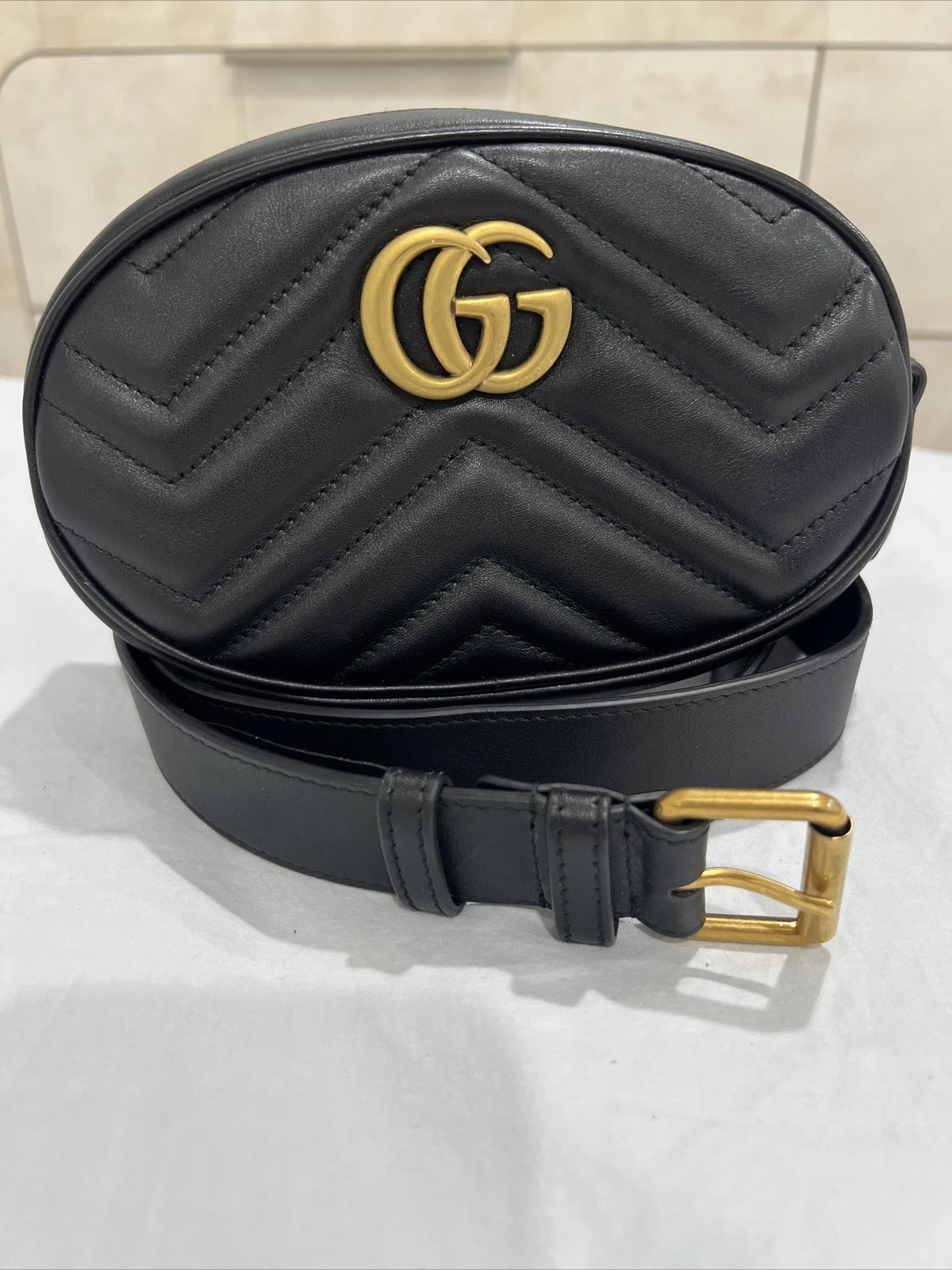 Sac ceinture gucci marmont noir