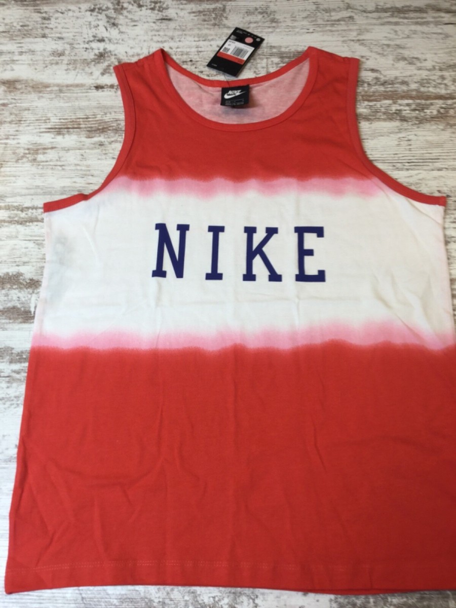nike red white and blue tank top
