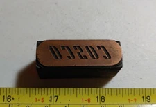 Vintage Letterpress Printing Block COSCO Advertising Logo