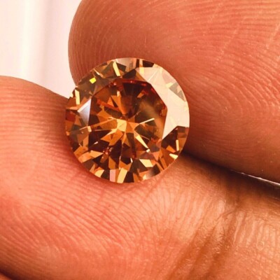Goldener Diamant!! 2,00 Karat Wunderbarer Ring Größe Top Hochwertige Runde Fo...