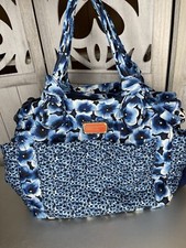 MARC BY MARC JACOBS Bright Blue Baby Travel Weekender Shopper Tote Bag Floral