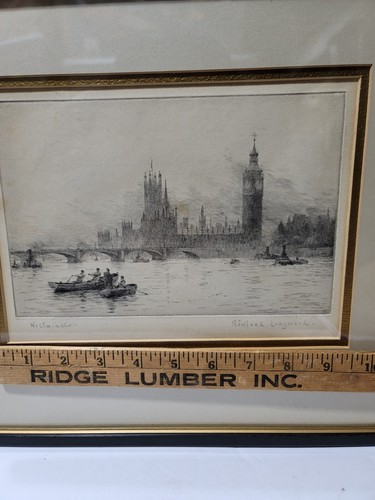 Rowland Langmaid, Radierung, "Westminster" um 1930 signiert und mit Bleistift beschriftet - Bild 14 von 17