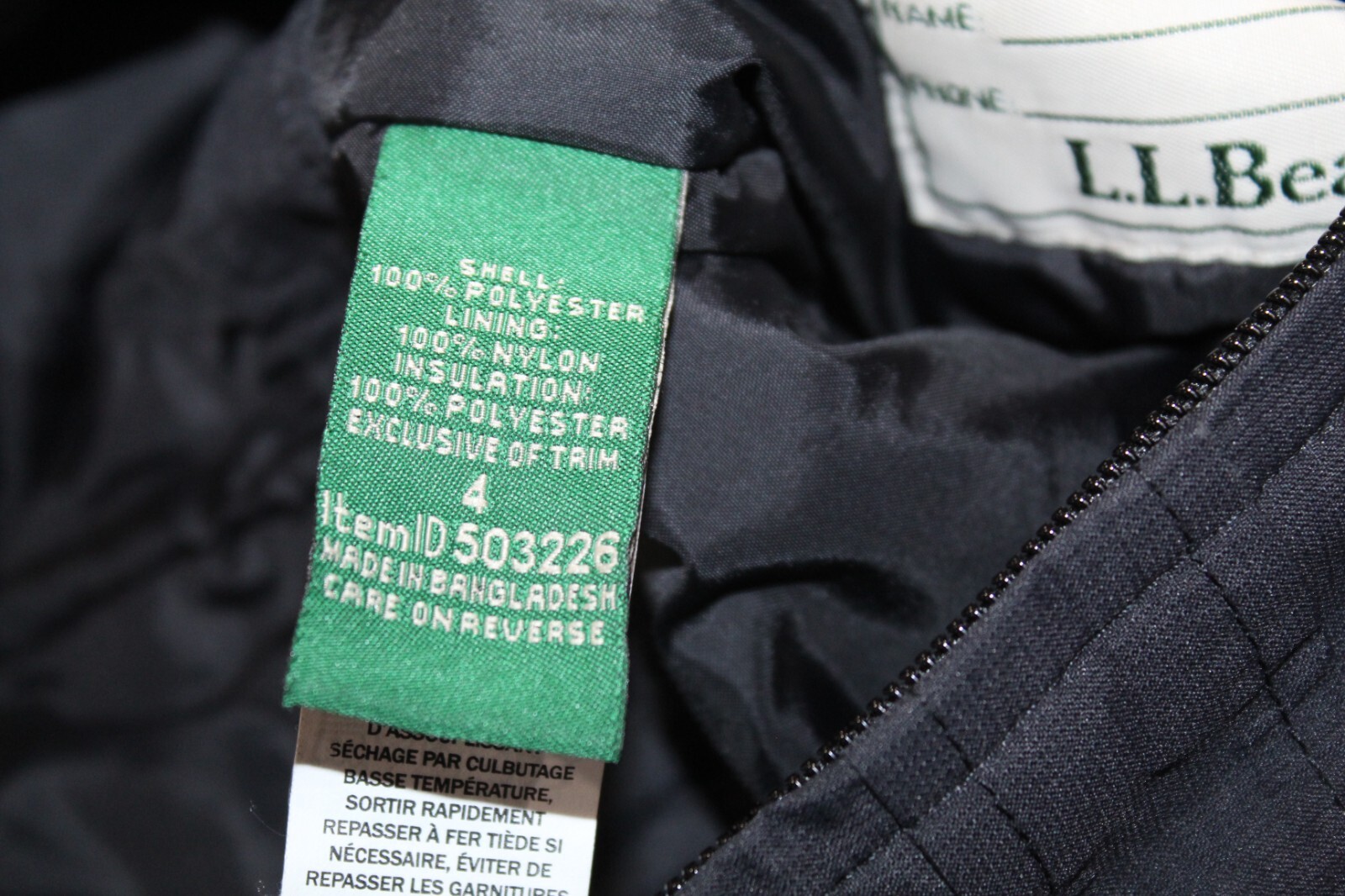 LL Bean Kids' Sz 4 Insulated Snow Bib Winter Pants black Overall Very