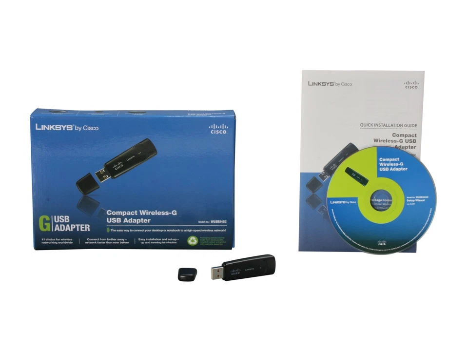 Linksys WUSB54GC Compact Wireless-G USB 2.0 WIFI Network Card Adapter Dongle - Image 3 of 3