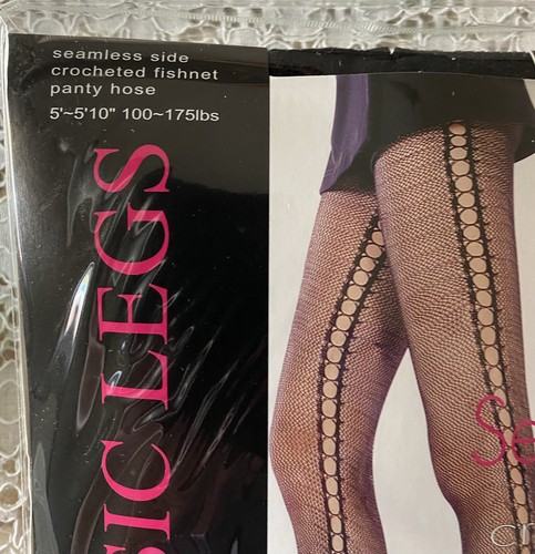 Music Legs- Lightweight-Fishnet Pantyhose- Black size 8-14 -180cm-79kg New Stock - Picture 2 of 6