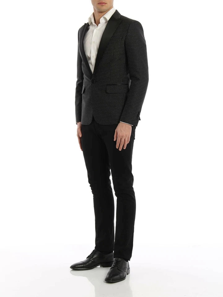 Смокинг блейзер Dsquared2 Micro Patterned Dot черный размер 48 - Изображение 3 из 4