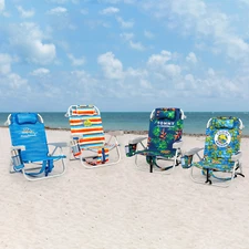 2-Pack Tommy Bahama Beach Chair Lay Flat, Reclining, Adjustable, Storage, NEW