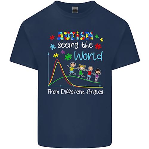 Mundo Del Autismo Desde Diferentes Ángulos Camiseta De Algodón Para Hombres - Imagen 2 de 26