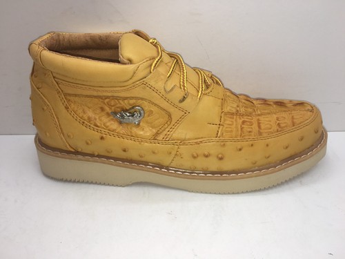 Men's Crocodile/Ostrich Print Leather Shoes Sz 6-13 Zapato Avestruz y Cocodrilo - Picture 22 of 26