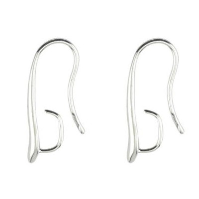 Large Ear Wires - Nickel Free Silver Plated Earwires with Open Back Loop