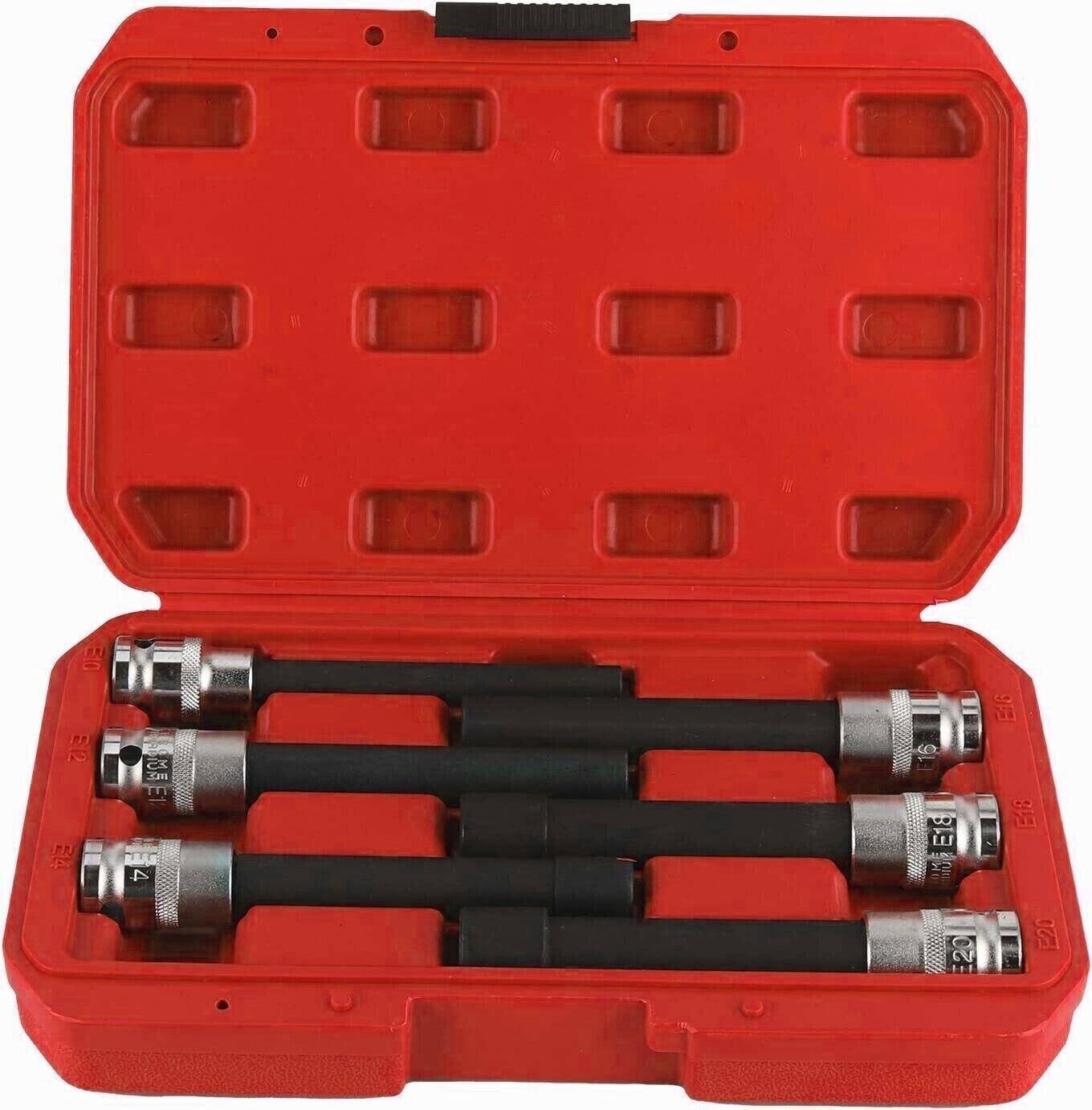 Set Bussole Set Bussole E-Torx Impatto 1/2 Lunghezza 140mm 6 Pezzi E10-E20