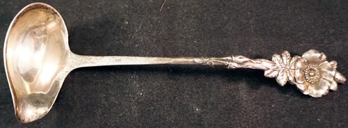 Vintage Sterling Silver REED & BARTON Harlequin Wild Rose Cream / Sauce Ladle