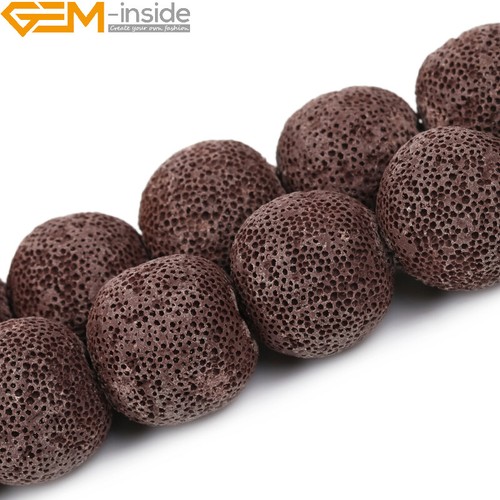 Round Assorted Color Lava Rock Loose Beads Jewelry Making Strand 26-28pcs 14mm - Picture 37 of 58