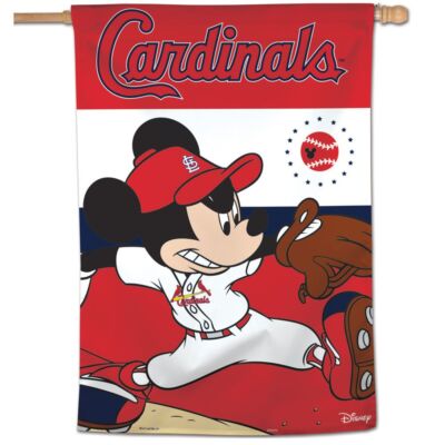 ST. LOUIS CARDINALS Disney Mickey Mouse MLB 28x40 Outdoor House