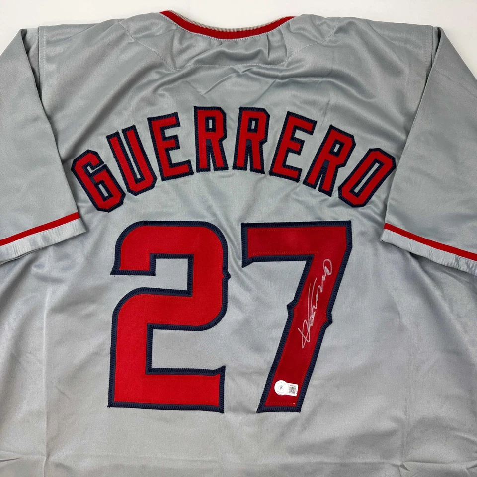 Autographed/Signed Vladimir Vlad Guerrero Los Angeles LA Grey Jersey Beckett COA - Image 2 of 4