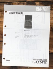 Sony RM-760 Remote Control Service Manual Original 