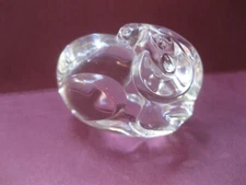 VTG Steuben Ram Hand Cooler Paperweight Signed Crystal Glass ARES