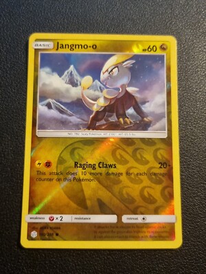 REVERSE HOLO Pokemon Sun & Moon Cosmic Eclipse TCG Card Jangmo-o 160/236