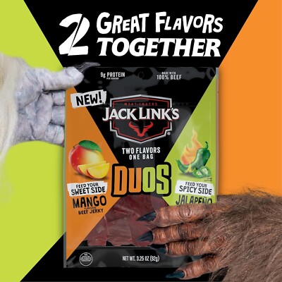 Jack Link's DUOs Jalapeño and Mango Beef Jerky, Shareable 3.25oz