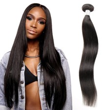 Straight 1 Bundle 100g Sew In Hair 100 Human Hair Natural Black