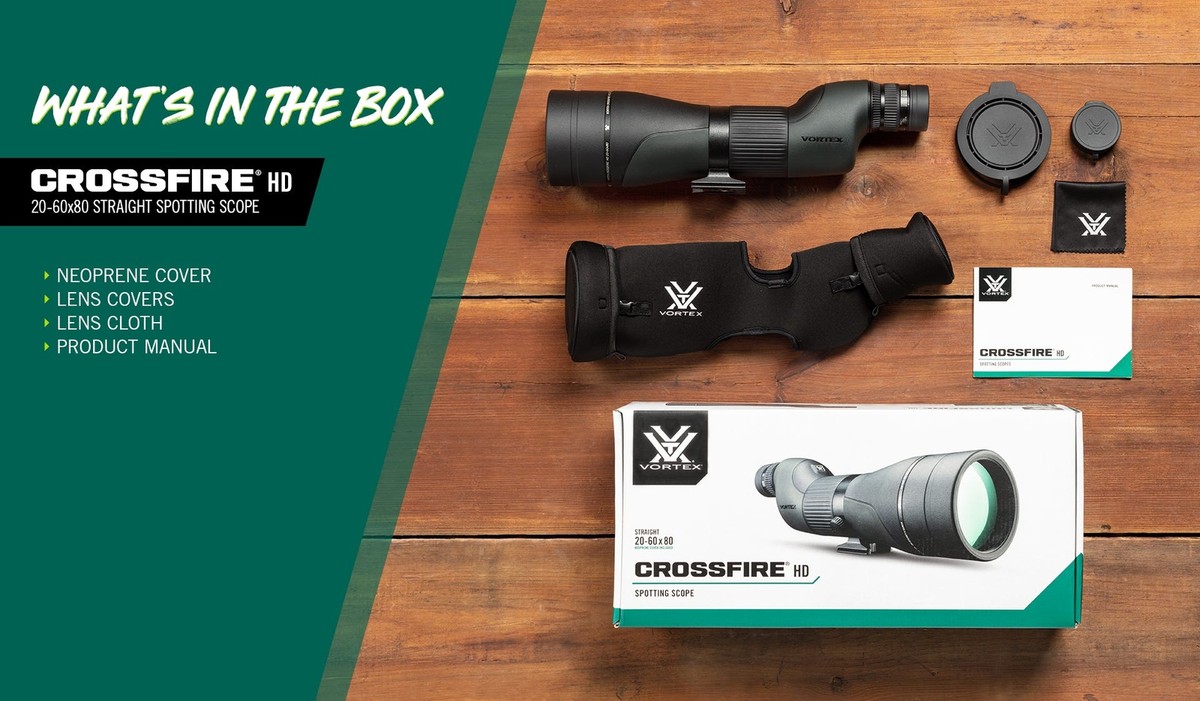 Vortex Optics Crossfire HD 20-60x80 Straight Spotting Scope | eBay