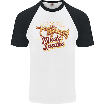 Flügelhorn Music Speaks Where Words Fail Herren S/S Baseball T-Shirt