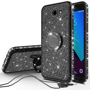 Samsung Galaxy J3 Emerge J3 Prime J3 17 Glitter Bling Phone Case Ring Stand Ebay