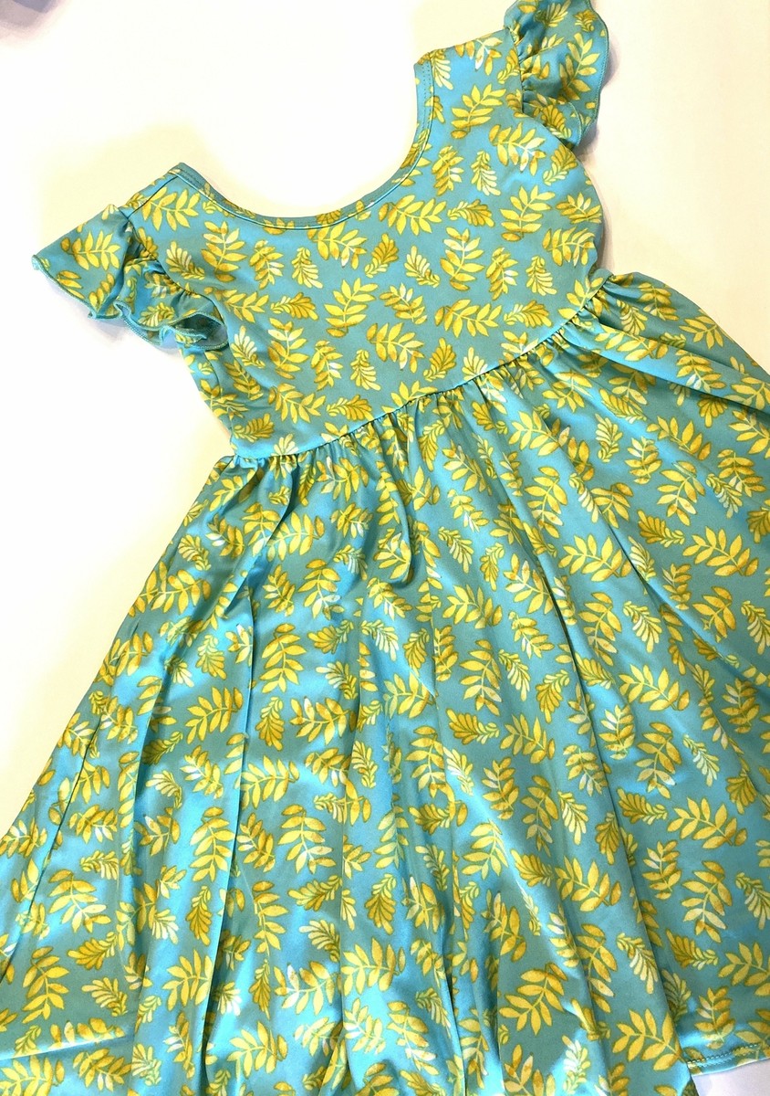 Aqua and Gold Dress Size 5/6
